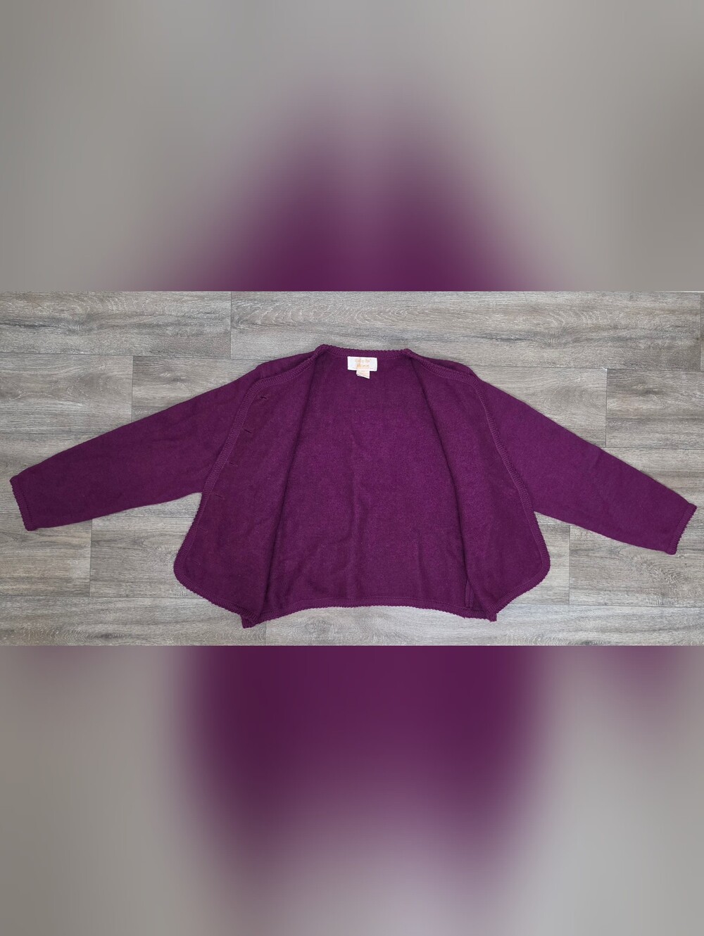 Tally Ho Vintage Purple Button-Front Cardigan-Size PS - Picture 3 of 5